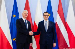 [VIDEO] Premier Mateusz Morawiecki spotkał się z premierem Łotwy