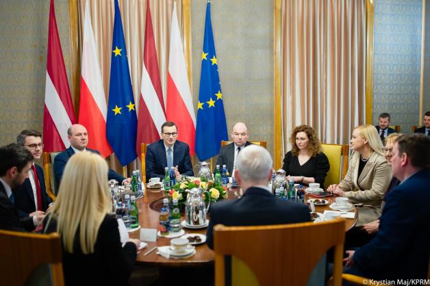 [VIDEO] Premier Mateusz Morawiecki spotkał się z premierem Łotwy